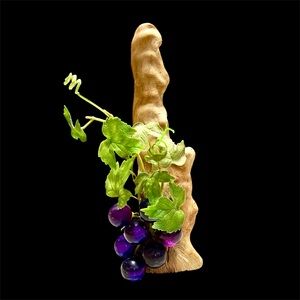 Vintage Driftwood Resin Grapes Cluster Sculpture 12” Art MCM